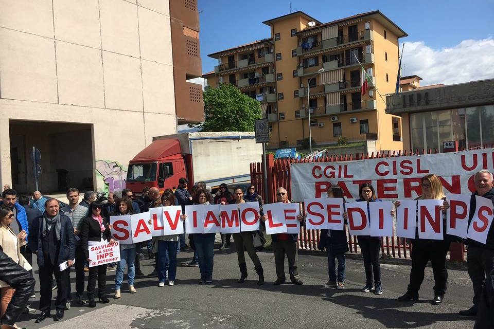 NO ALLA CHIUSURA DELLA SEDE INPS DI PATERNÒ