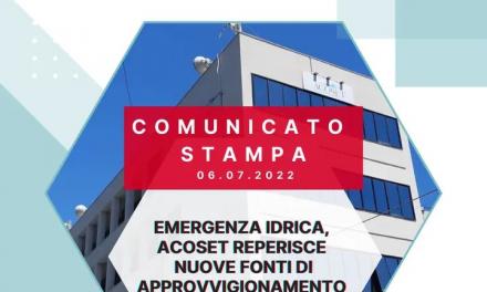 Emergenza idrica nell’acese, Acoset reperisce nuove fonti di approvvigionamento