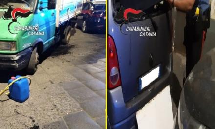 Catania, nascondevano in auto 10 litri di gasolio rubato da furgone: denunciata coppia